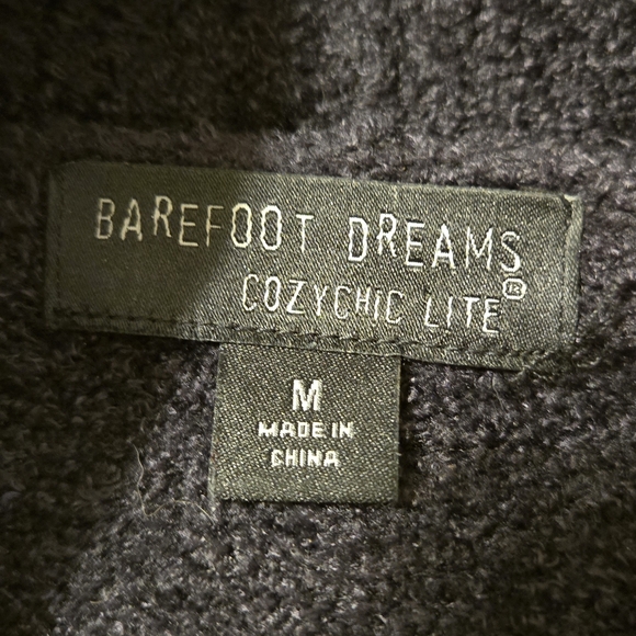 Barefoot Dreams Cozychic Lite Circle Open Cardigan Black Size M - Picture 3 of 4